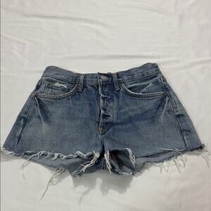 Agolde Womens 23 Parker Denim Cut Off High Shorts Summer Button Fly Beach